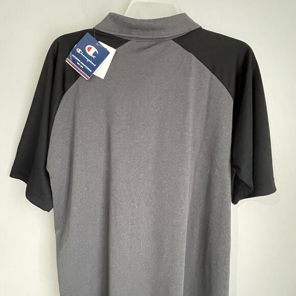 NEW Champion Purdue University Polo Shirt Men's Medium Gray Black Boilermakers - Picture 12 of 14